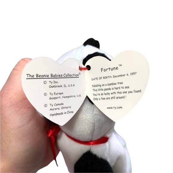 TY Beanie Baby 90’s Fortune Panda Plush Bear With Rare Tag Errors Collector - Picture 5 of 16